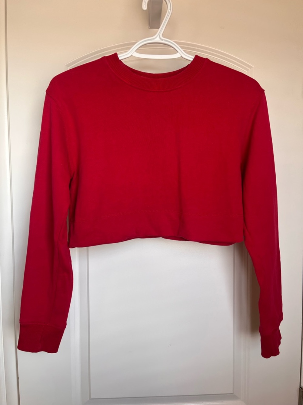 Kotn Crop Crewneck Sweatshirt - Red